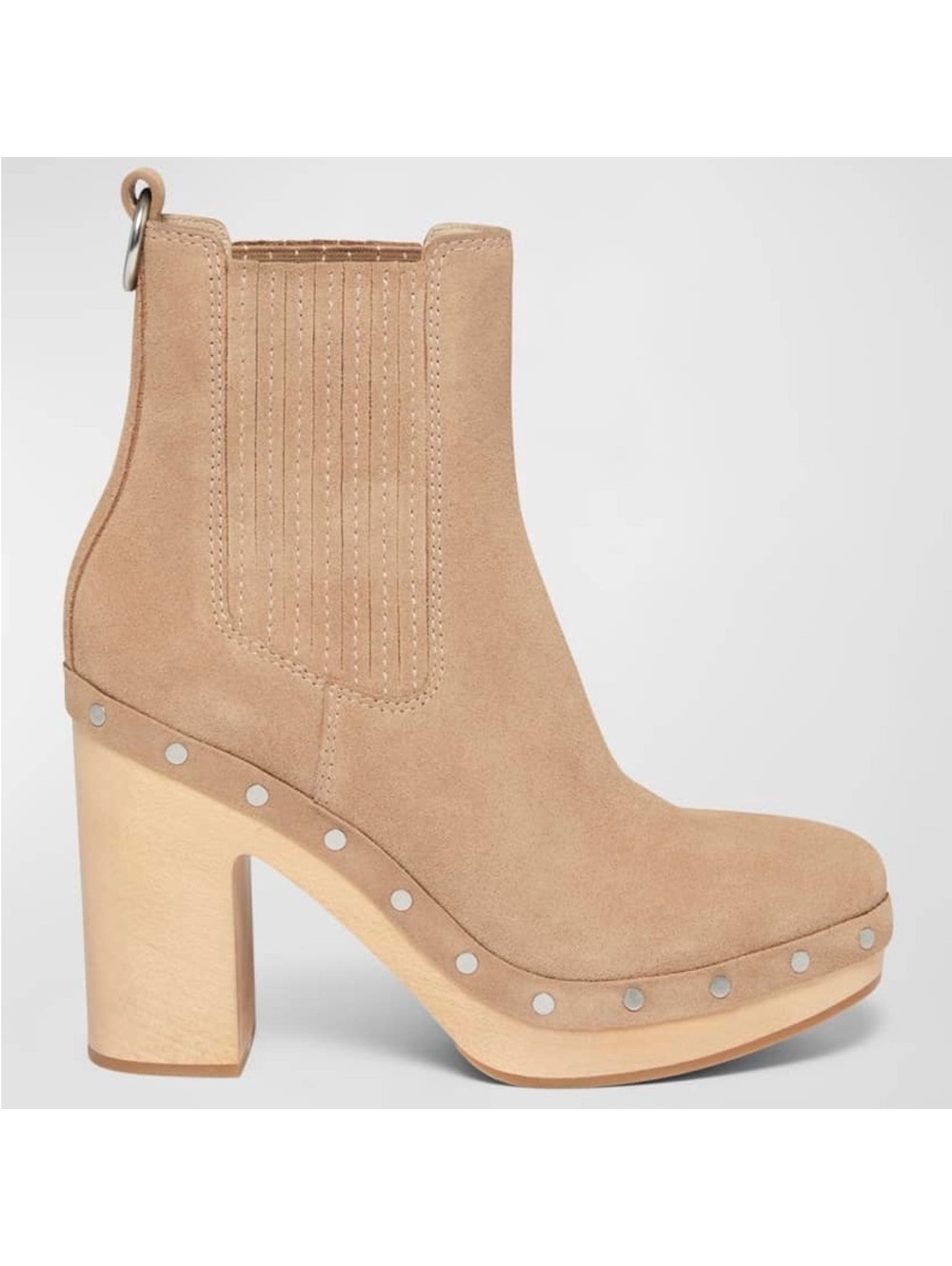 Paige Anthropologie Adina Platform Chelsea Boots in Tan Suede, Size 6, NEW